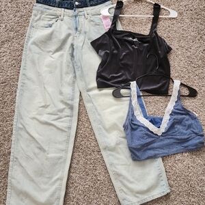 Bundle: Wild Fable Jeans Size 8 + 2 Tops XL, All New
